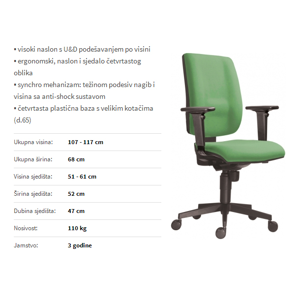 Uredska stolica 1380 Syn Flute