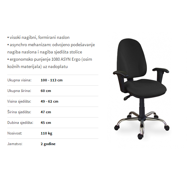 Uredska stolica 1080 Asyn Ergo